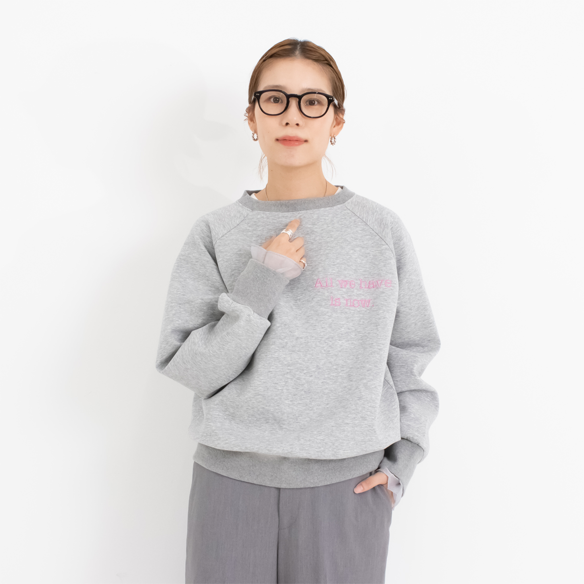 袖オーガンジープルオーバー