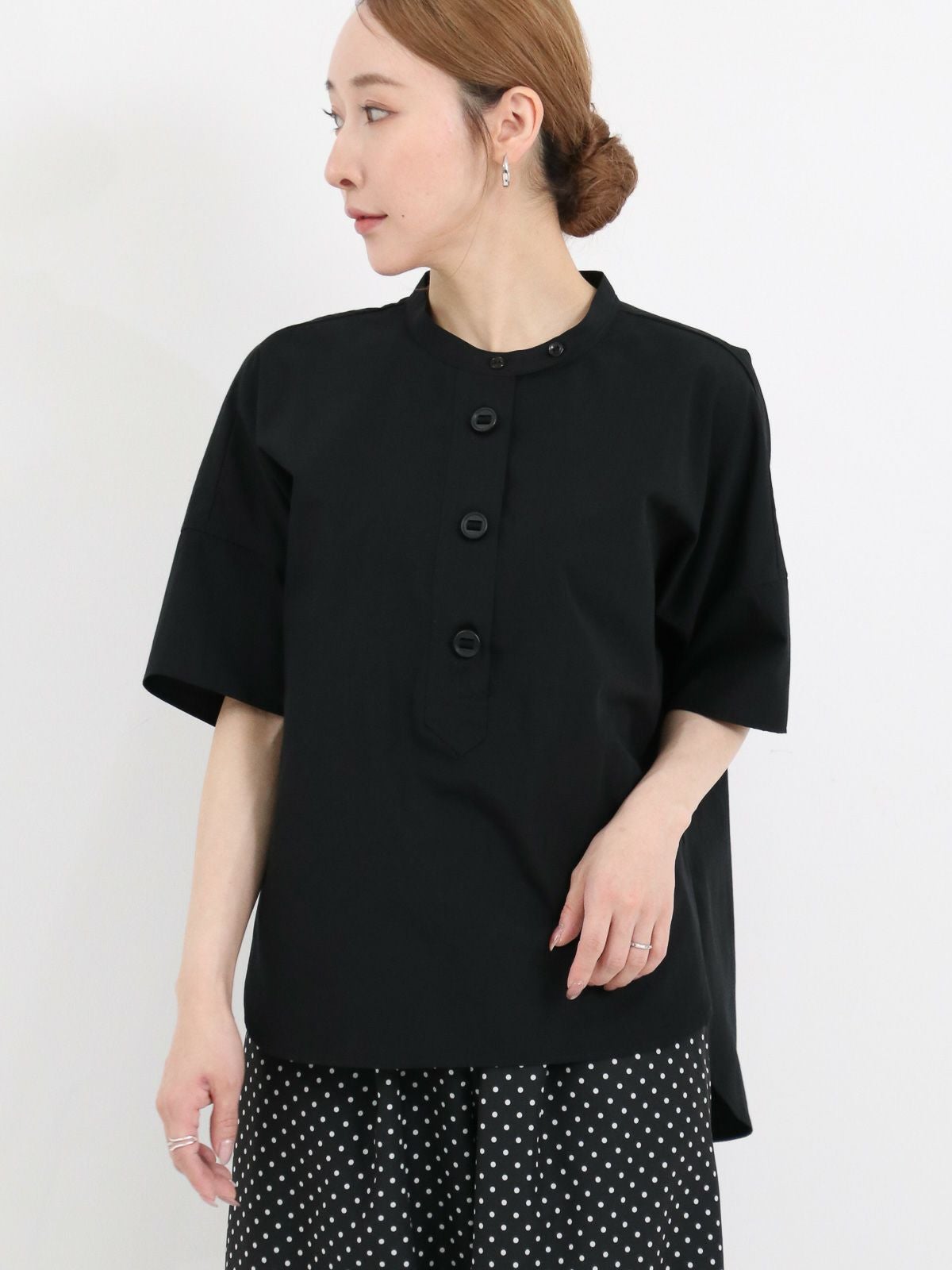 Manna ] パラシュート釦スタンドカラーシャツ | FUKAYA FASHION STORES