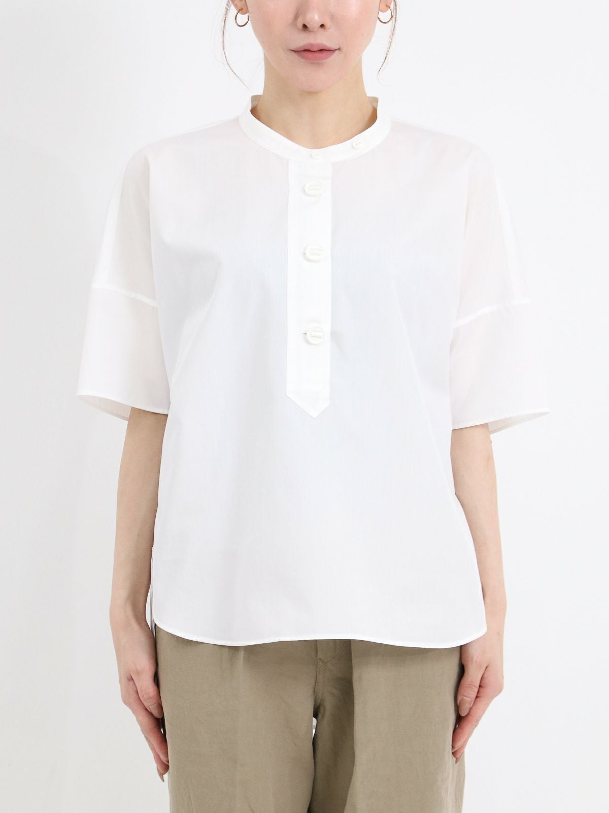 Manna ] パラシュート釦スタンドカラーシャツ | FUKAYA FASHION STORES