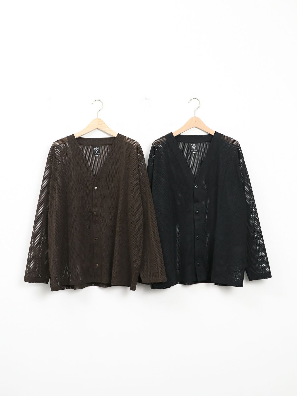 South2 West8 ] V-Neck Cardigan - Knit Mesh / Vネックカーディガン