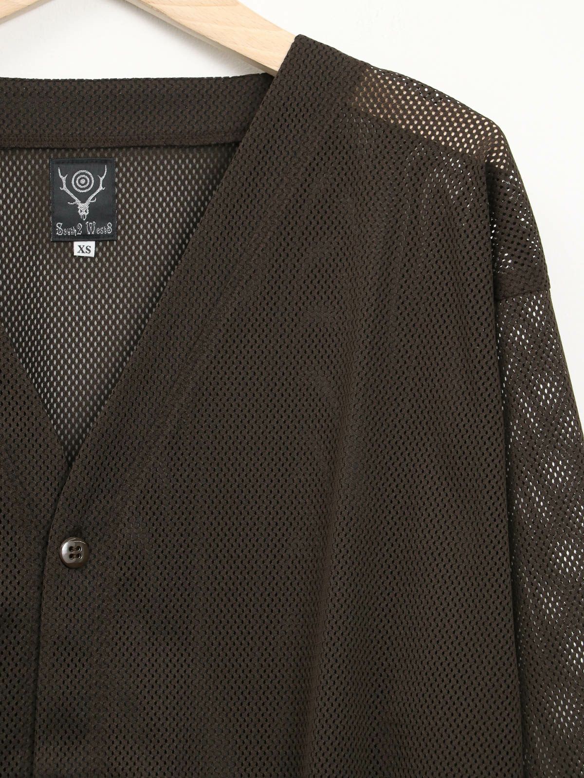 South2 West8 ] V-Neck Cardigan - Knit Mesh / Vネックカーディガン