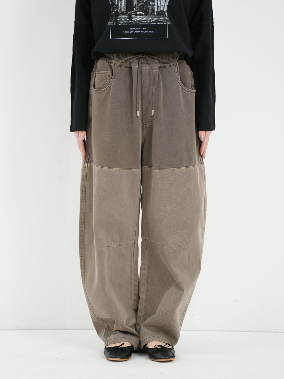 Dignite collier ガーメントダイ 切替パンツ Dignite Collier ] ガーメントダイ切替パンツ | FUKAYA FASHION STORES
