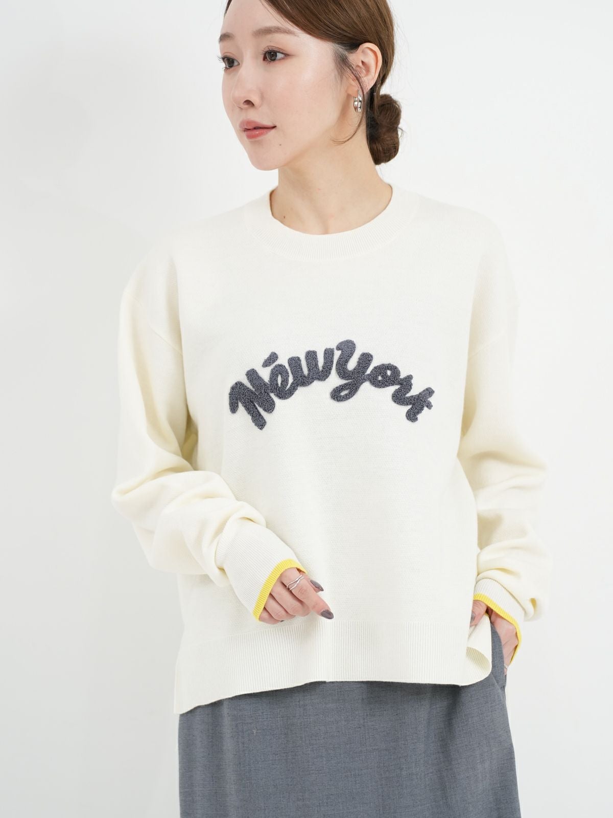 まめピッピ様・リリーリン柔らかニット(ライトグレー) LILLY LYNQUE ] LOGO TOPS | FUKAYA FASHION STORES ONLINE