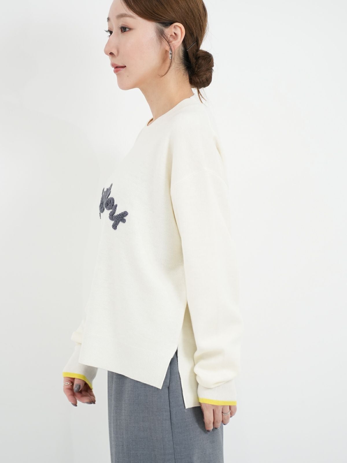 まめピッピ様・リリーリン柔らかニット(ライトグレー) LILLY LYNQUE ] LOGO TOPS | FUKAYA FASHION STORES ONLINE