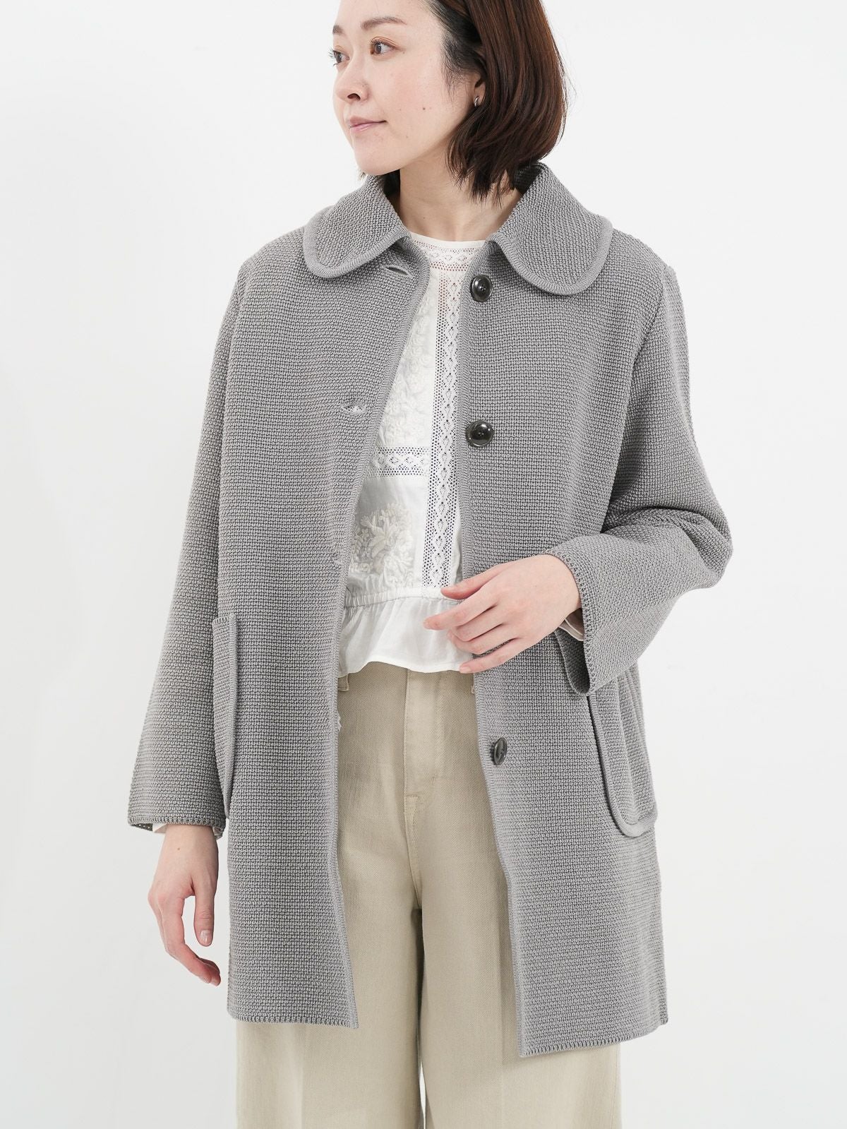 Manna ウール鹿子ニットコート　2点 Manna ] ライトウェイト鹿の子ニットコート | FUKAYA FASHION STORES