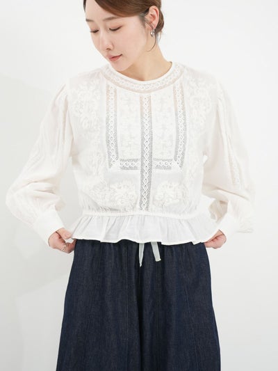 Fanaka ] レースペプラムブラウス | FUKAYA FASHION STORES ONLINE