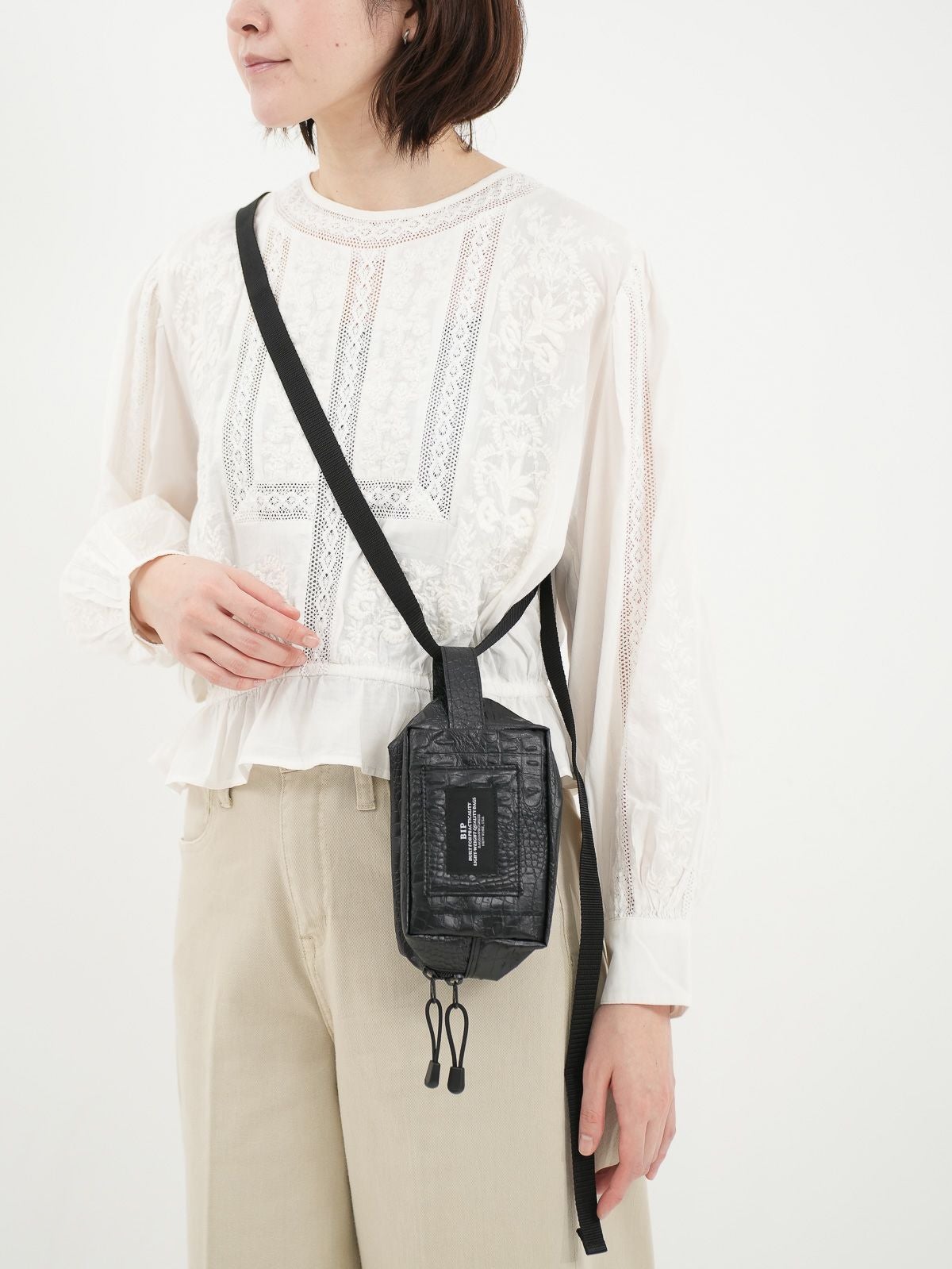 BAGSINPROGRESS ] BELT POUCH MINI - Croco Vegan Leather / ベルト