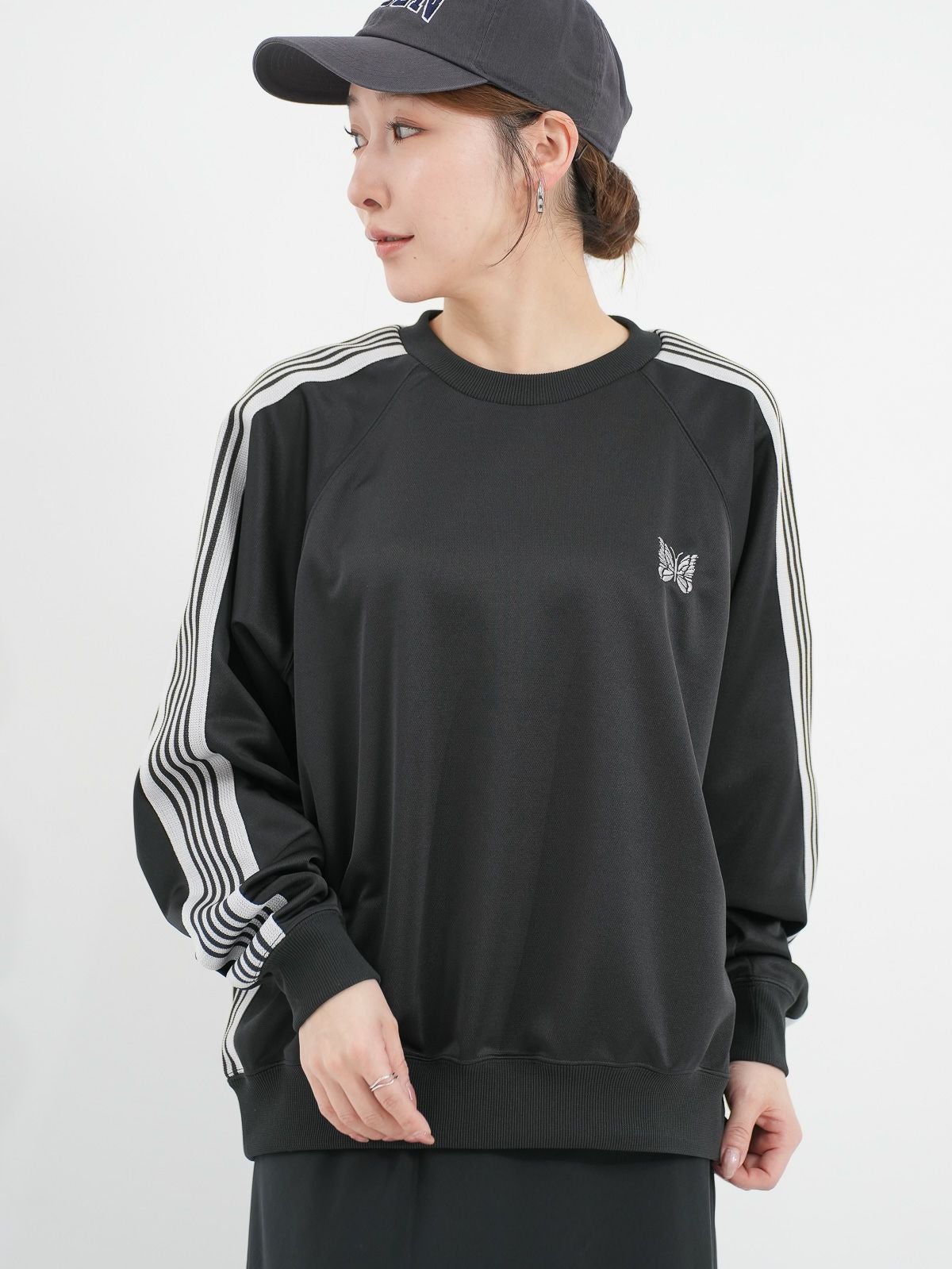 Needles ] Track Crew Neck Shirt - Poly Smooth / トラッククルー