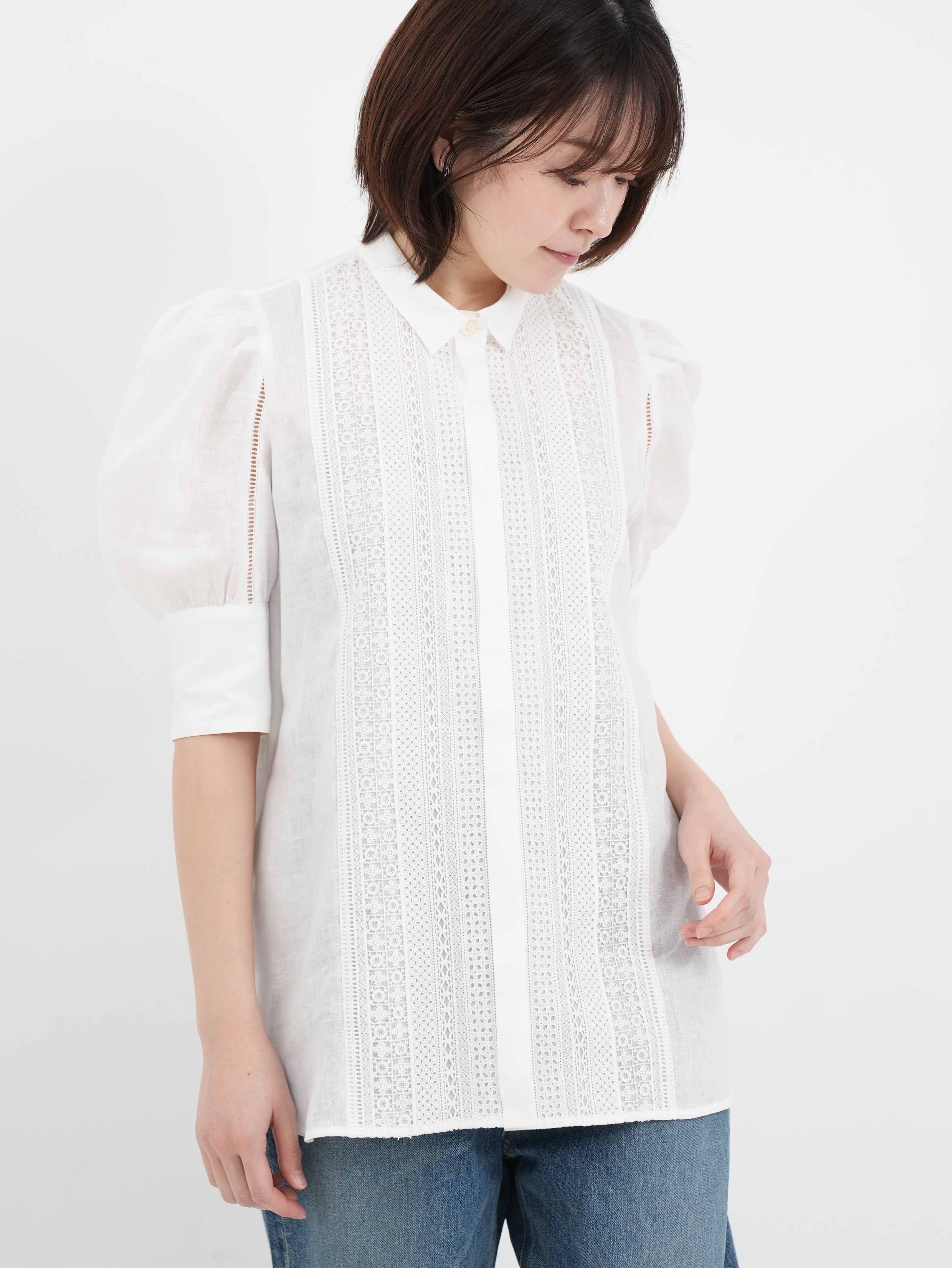 J&M DAVIDSON ] LINEN LACE BLOUSE / リネンレースブラウス | FUKAYA