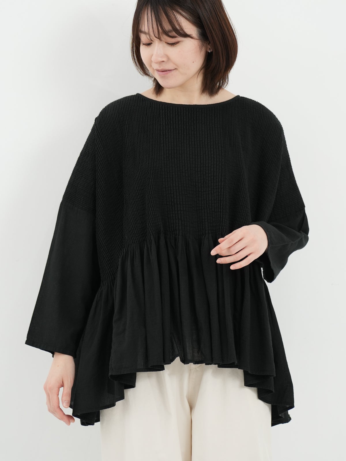 maison de soil ] フレアギャザーブラウス | FUKAYA FASHION STORES ONLINE