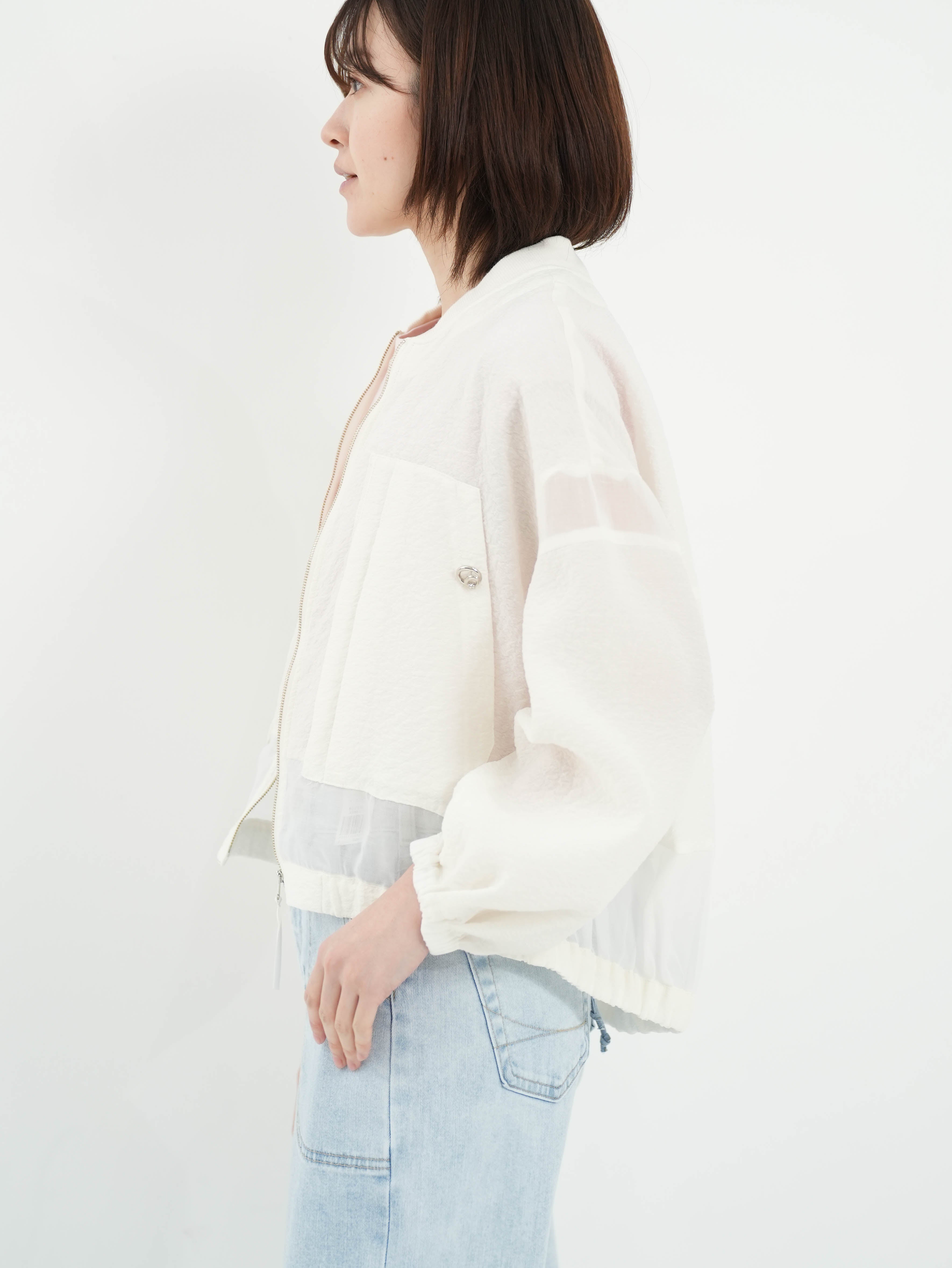 Lallia Mu ] シアーエンボスブルゾン | FUKAYA FASHION STORES ONLINE