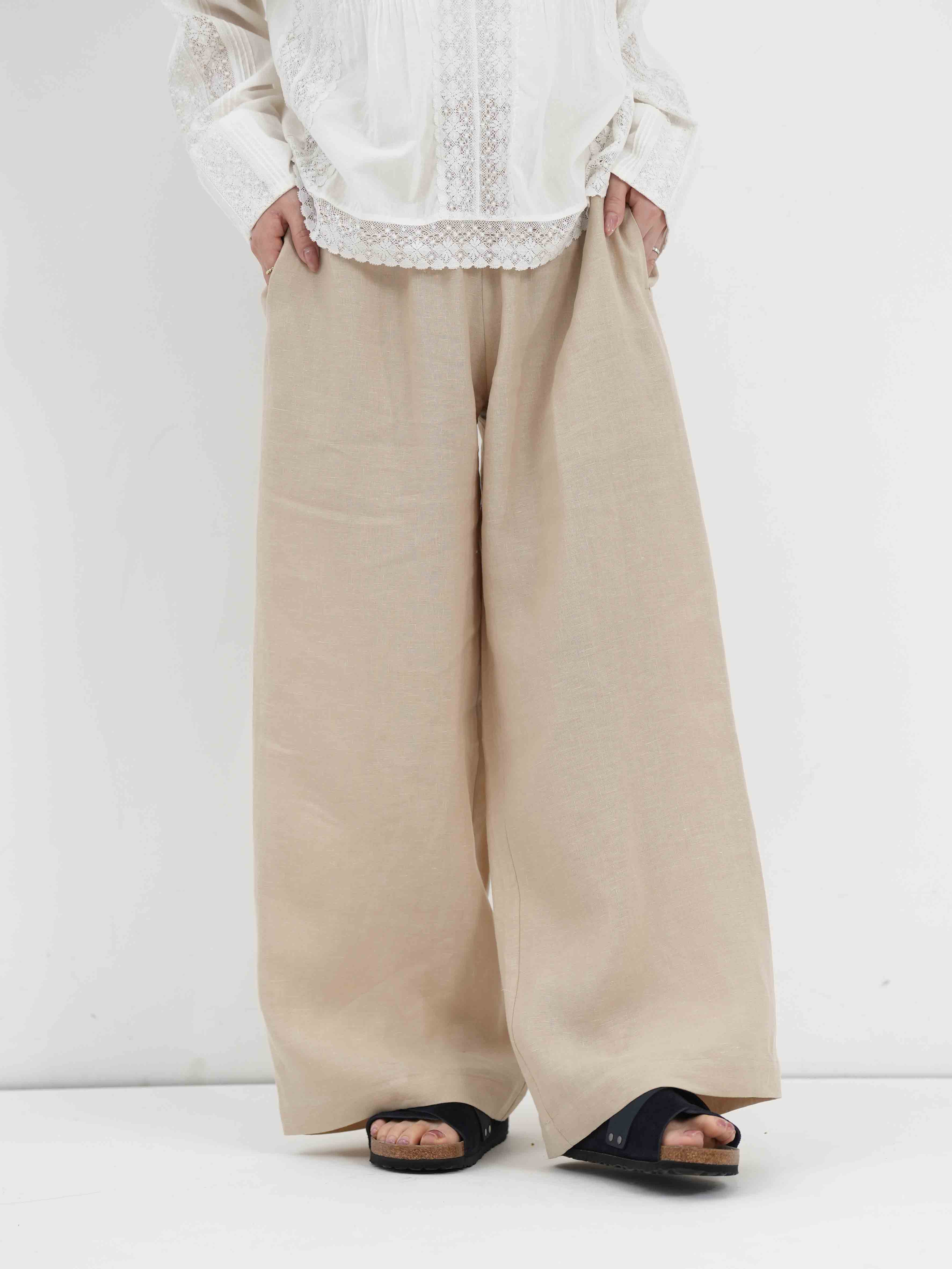 LEQUIO ベージュ リネン イージーパンツ LEQUIO ] EASY PANTS / イージーパンツ | FUKAYA FASHION STORES ONLINE