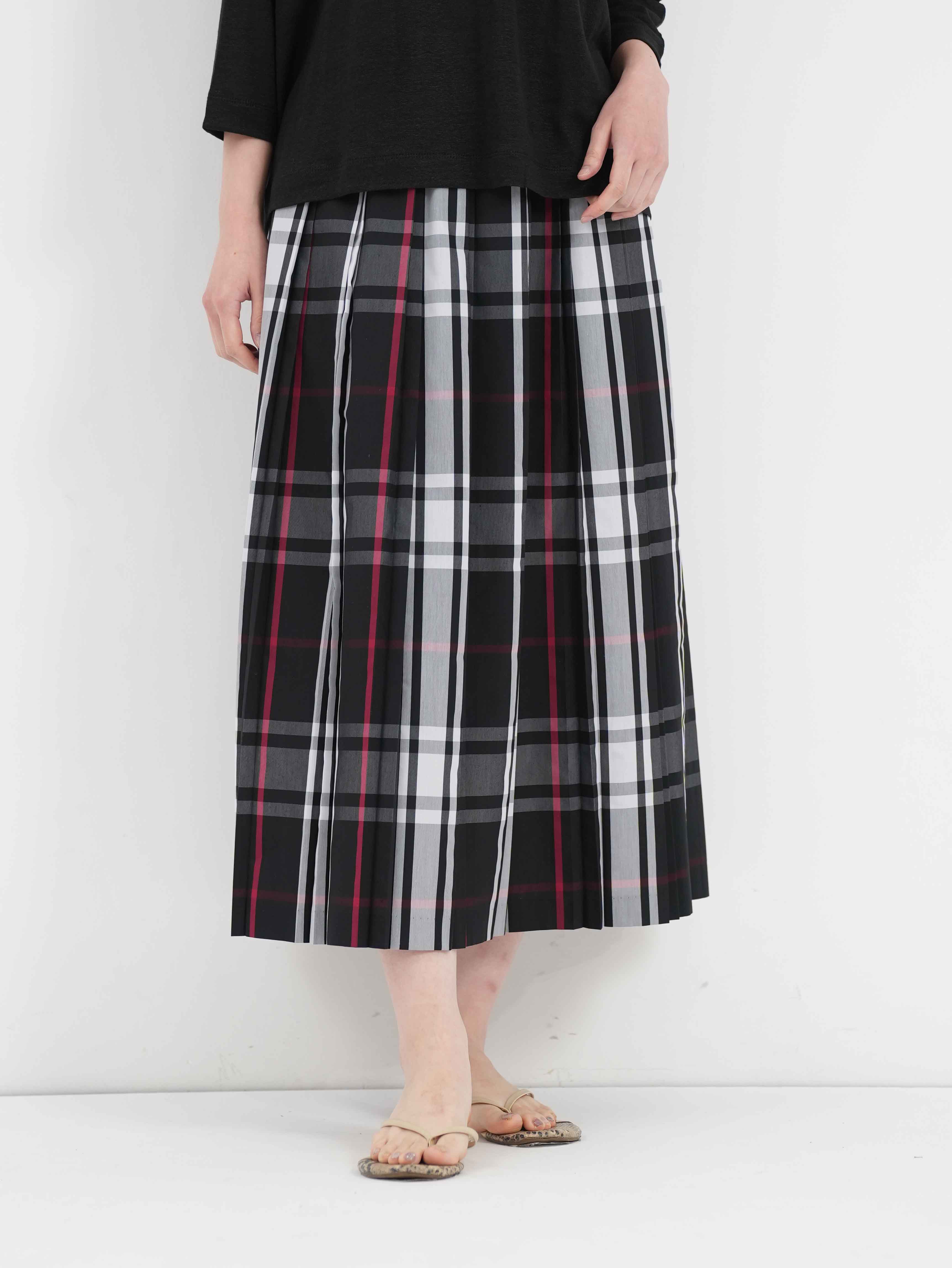 Vent d' ouest ] シャーリングチェックスカート | FUKAYA FASHION