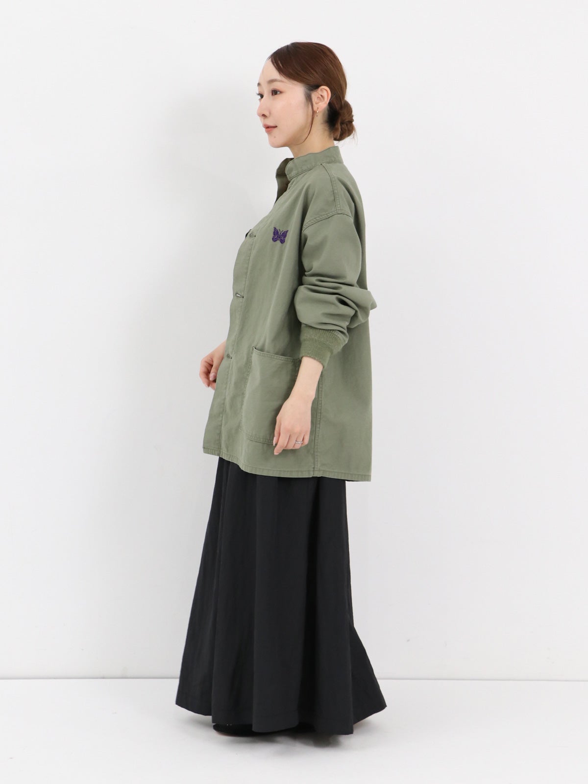 Needles ] Army Shirt - Reversed Sateen | FUKAYA FASHION STORES ONLINE