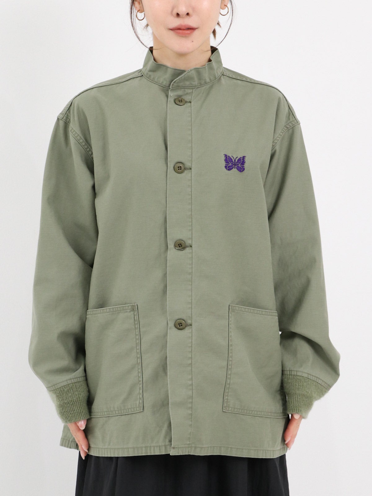 Needles ] Army Shirt - Reversed Sateen | FUKAYA FASHION STORES ONLINE