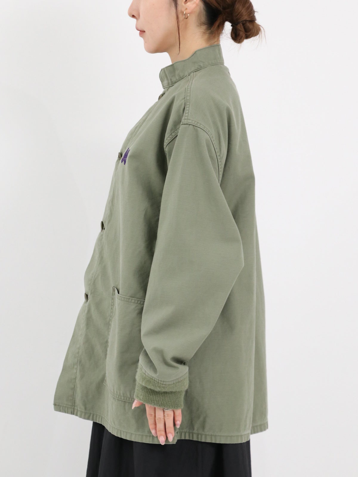 Needles ] Army Shirt - Reversed Sateen | FUKAYA FASHION STORES ONLINE