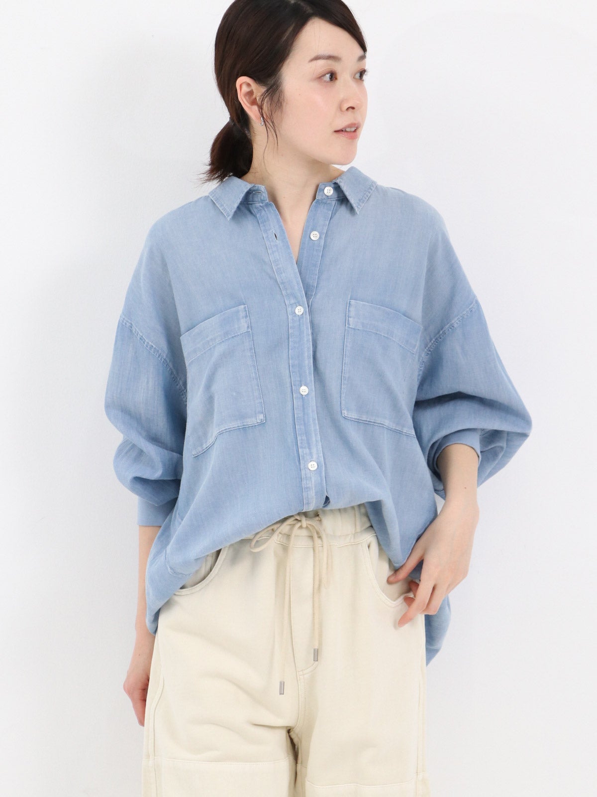 ていねい Dignite Collier ] シアーデニムシャツ | FUKAYA FASHION STORES ONLINE