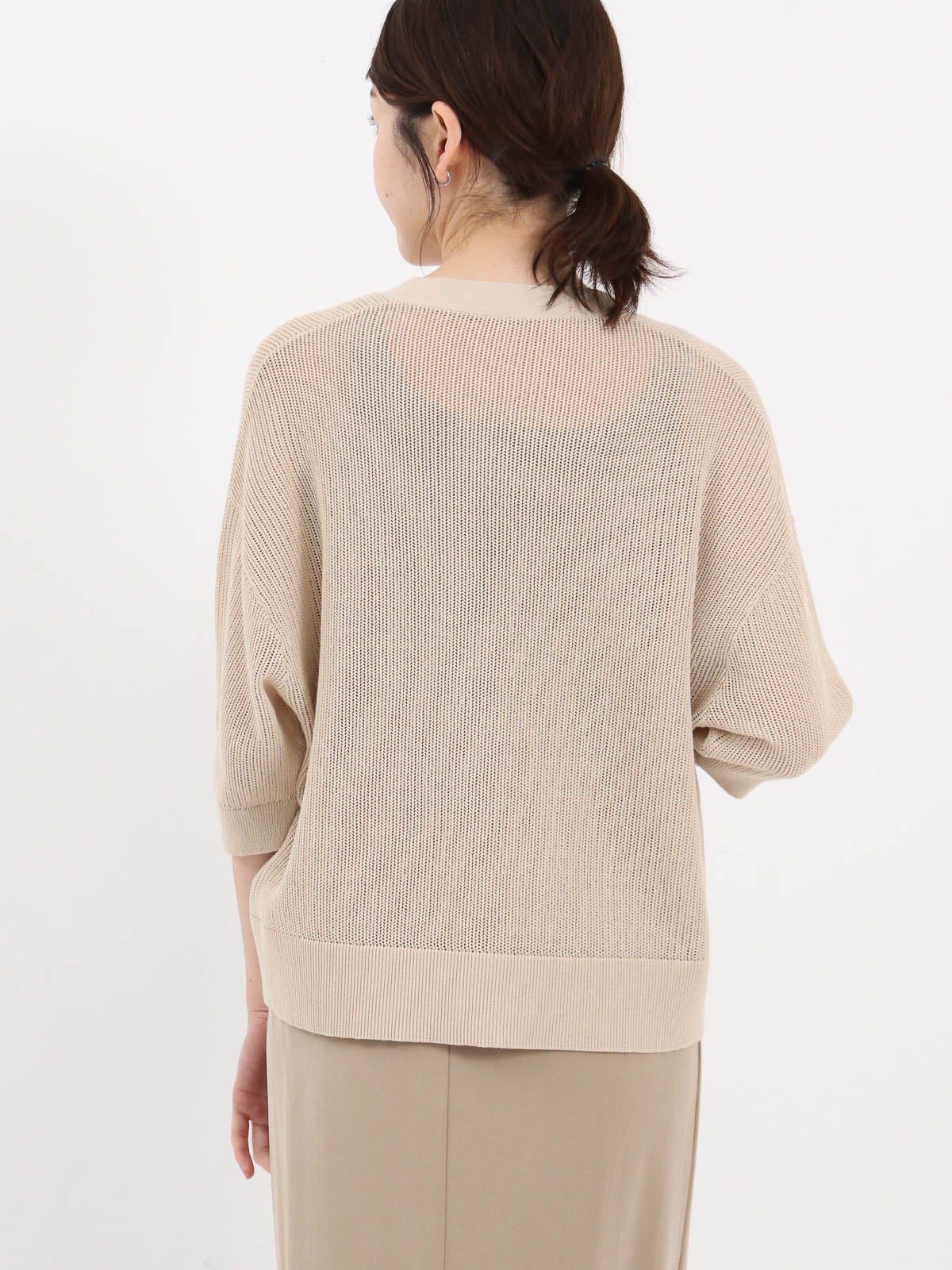 Smile and be happy ] 14G透かし編みカーディガン | FUKAYA FASHION