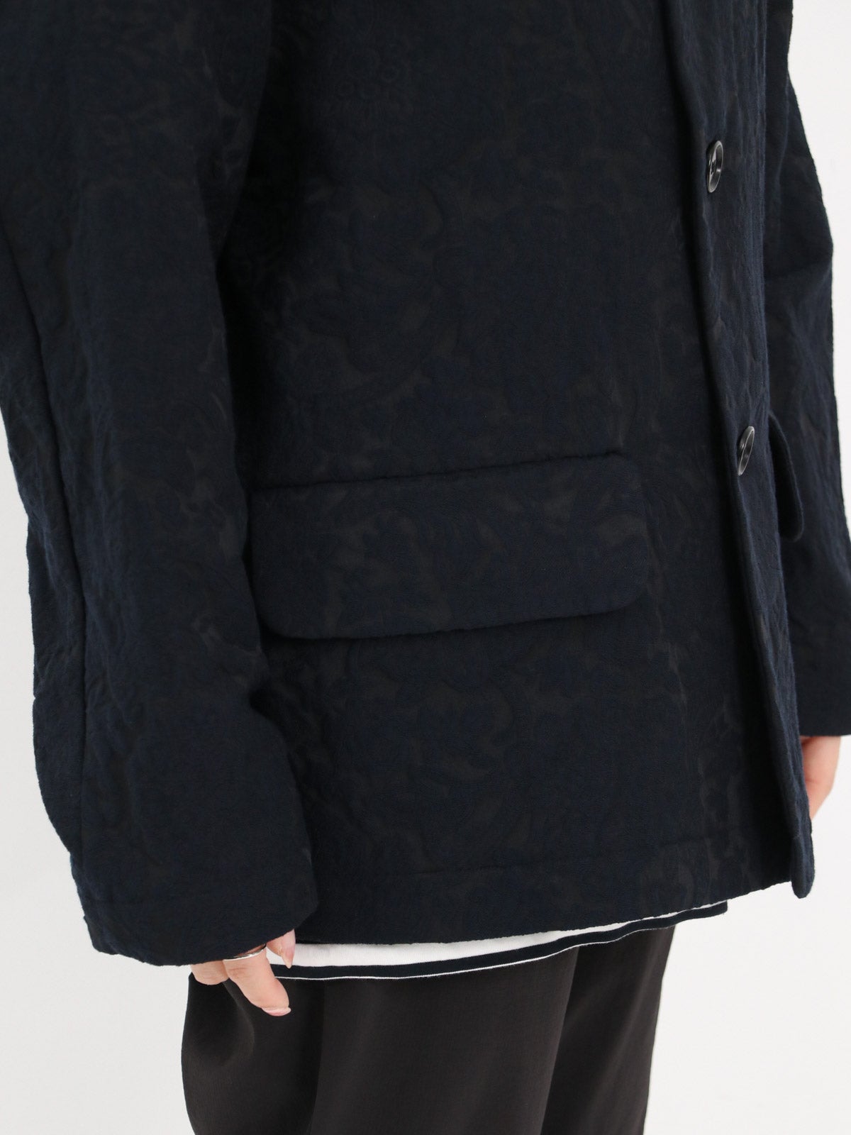 Needles ] Round Collar Jacket - Calico Jacquard | FUKAYA FASHION
