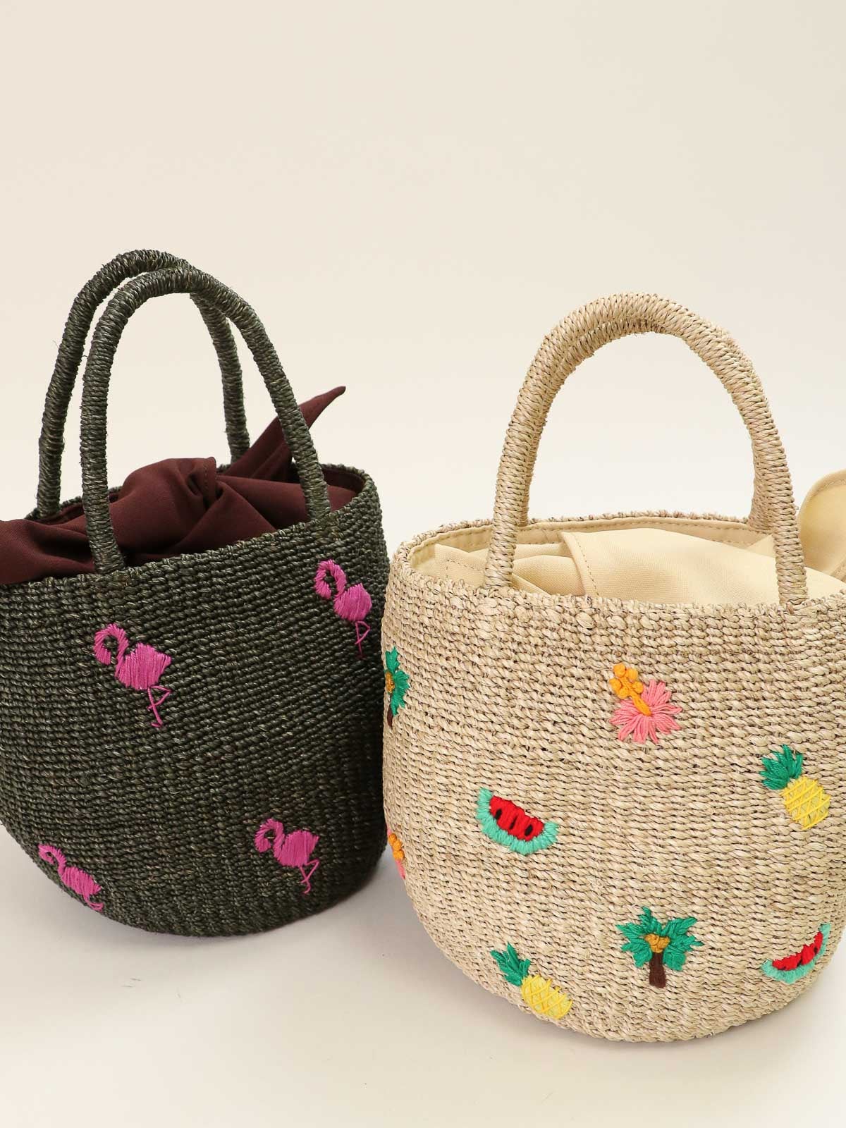//新品未使用//バリ島花柄刺繍のかごバッグ The Bagmati ] 刺繍カゴバッグ | FUKAYA FASHION STORES ONLINE