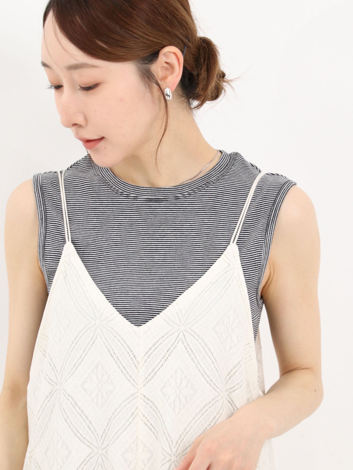 新品未使用　*LOREL D RIB タンクトップ 848c_model.jpg