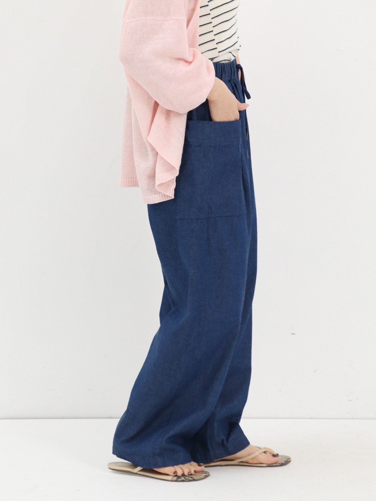 いつ☆様 デニム Fブルー BLUE DE BRESSE ] サイドポケットデニムパンツ | FUKAYA FASHION