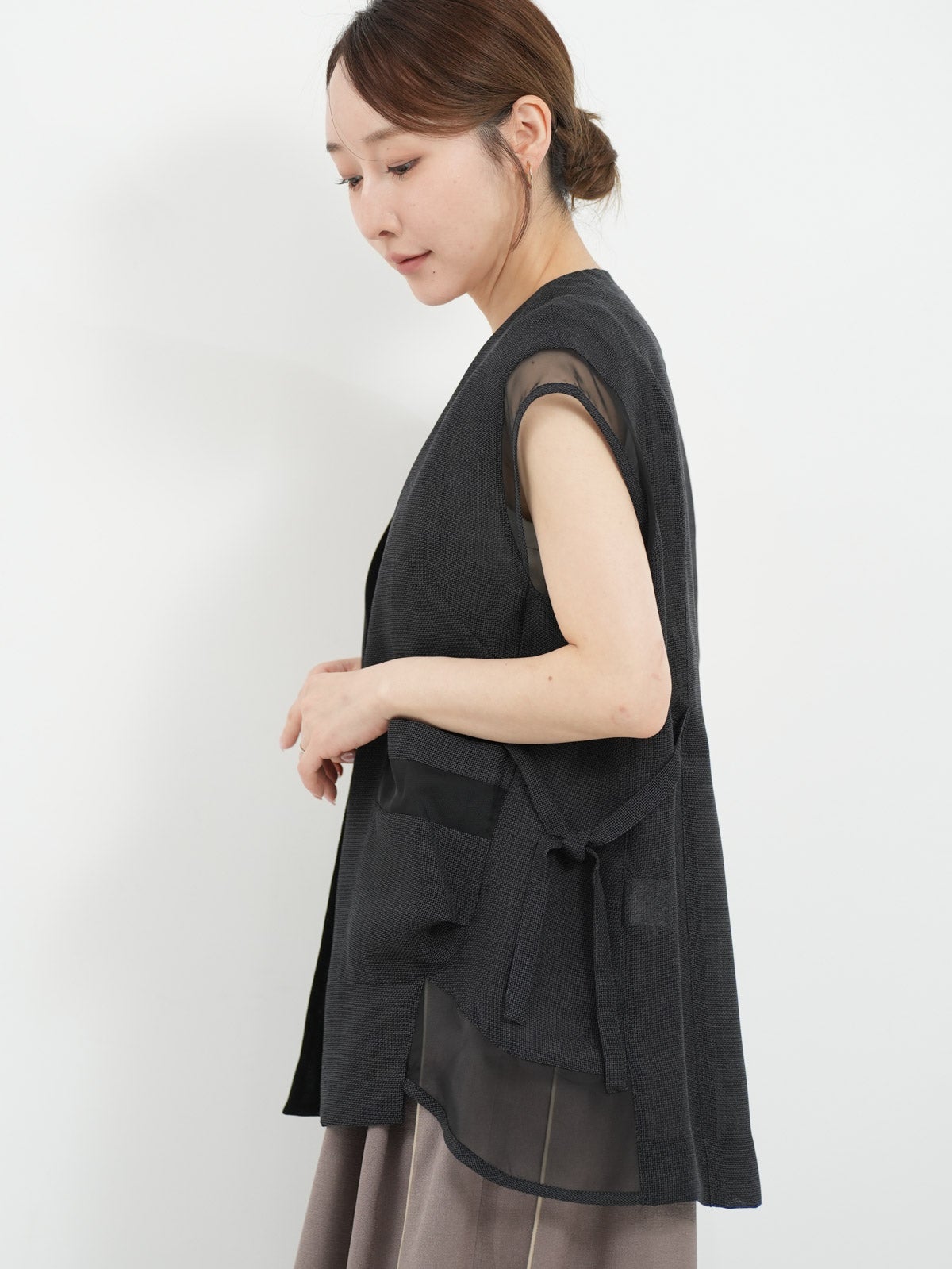 Lallia Mu ] リネンライクベスト | FUKAYA FASHION STORES ONLINE