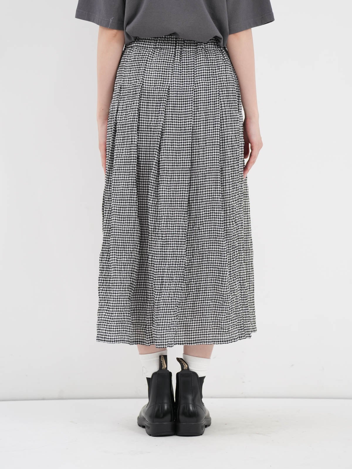 Vent d' ouest ] シャーリングチェックスカート | FUKAYA FASHION