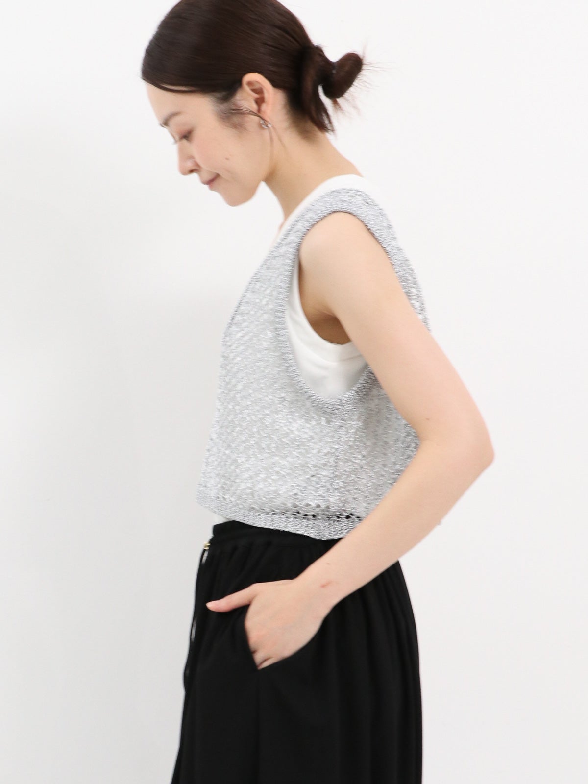 Dignite Collier ] メタリックメッシュビスチェ | FUKAYA FASHION