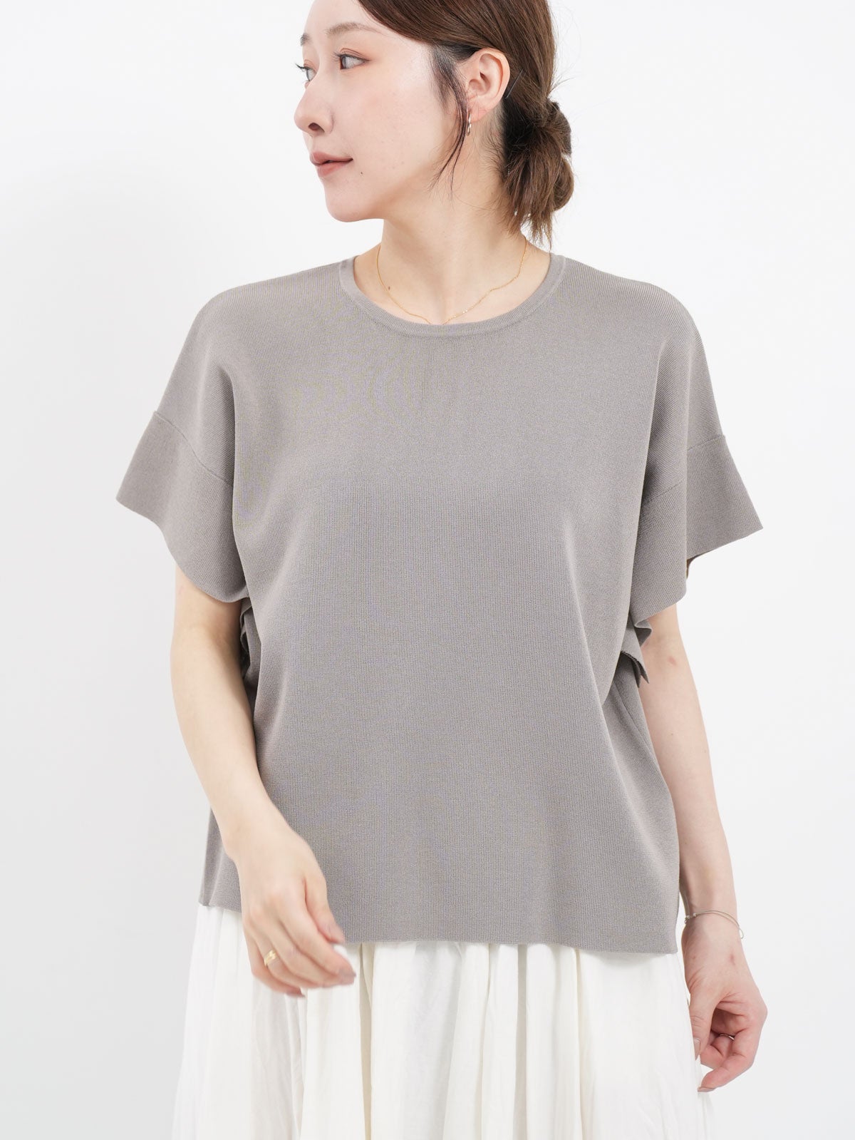 Smile and be happy ] クルーネック半袖ニット | FUKAYA FASHION