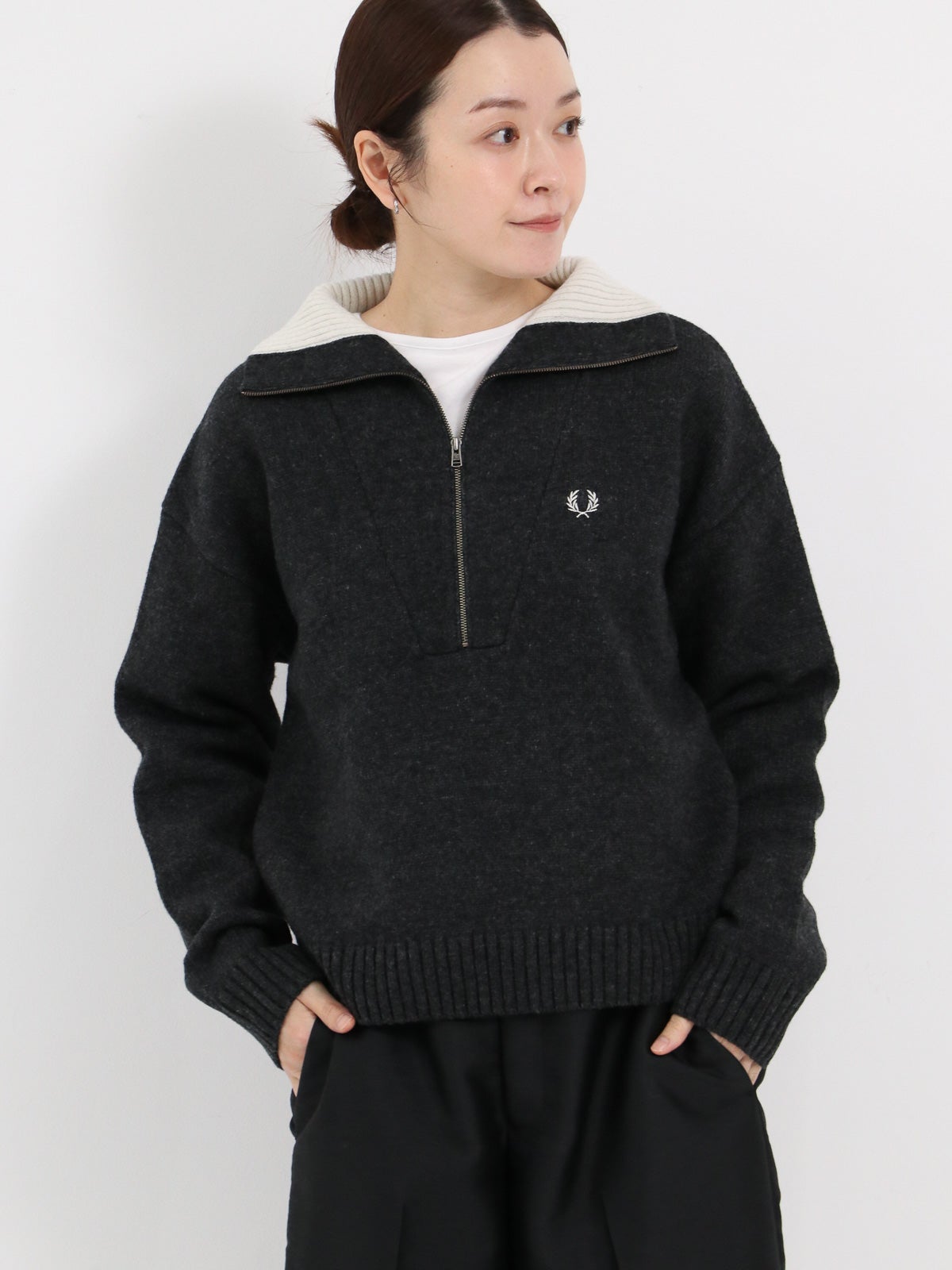FRED PERRY ] Half Zip Jumper / ハーフジップニットプルオーバー